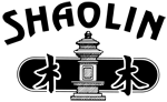 Logo by Richard O'Connor in 1984 with stupa and Chinese characters.